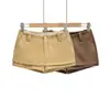 Pantalones Cortos de Terciopelo de Piel de Ciervo Engrosados Otoño e Invierno para Mujer 2025 Nuevo Retro Americano Sexy de Cintura Baja Ajustados al Cuerpo