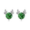 Collar y Aretes de Plata Esterlina S925 Estilo Coreano de Lujo Accesible para Mujer Navidad Astas Circonio de Color Diseño Exquisito Traje de Alta Gama para Mujer