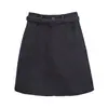 Saia Midi Lápis de Veludo Cor de Café Retrô Estilo Old Money para Mulheres, Roupa de Trabalho de Outono, Cor Sólida, Fenda Frontal, Linha A, Exclusivamente para Vendas Transfronteiriças