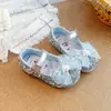 Sapatos de Couro para Meninas 2026 Nova Coleção Primavera e Outono Sapatos de Cristal Kuromi para Menininhas Sapatos de Princesa com Laço para Bebês Versátil