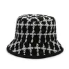 Gorro de Pescador Tejido para Mujer, Estilo Cuadros Otoño/Invierno 2026, Cálido y Protege Orejas, Moderno y Elegante Sombrero Cubeta para Mamá