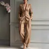 Estilo Nuevo 2026 Europeo y Americano Transfronterizo Estación Independiente de Amazon Conjunto de Chaqueta de Traje Casual de Moda con Pantalones Largos Conjunto de Dos Piezas para Mujer