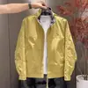 Jaqueta Masculina Bonita Estilo Workwear Outdoor Retro Casual Tendência Jovem Forro Xadrez Patchwork À Prova de Vento Gola Alta