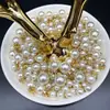 Perla de imitación de agujero medio de aguja única para resaltar el abdomen con accesorios de diamante colgante de perla suelta blanca hecho a mano para bricolaje al por mayor