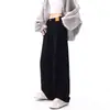 Jeans Rectos Negros Estilo Americano para Primavera y Otoño Mujer Otoño 2025 Nuevos Pantalones de Pierna Ancha Sueltos High Street