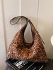 Bolso Retro Estampado de Leopardo Transfronterizo para Mujer Gran Capacidad Nuevo Otoño e Invierno 2025 Bolso de Hombro Casual Bolso Dumpling para Viajero