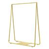 Estante de exhibición dorado para tienda de ropa, combinación de piso a techo, estante para tienda de ropa de mujer, estante de exhibición de isla de hierro, perchero
