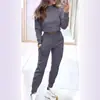 Sudadera de cuello redondo de color liso para mujer, conjunto de pantalones casuales de manga larga a la moda, nueva colección de otoño, libre de arrugas