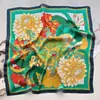 Novo Lenço de Seda de Peônia para Mulheres, Moderno e Versátil, Lenço Quadrado Pequeno de Alta Qualidade, Lenço Estilo Coreano, Elegante Lenço de Planta e Flor