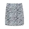 Comércio Exterior Roupas Europeias e Americanas Outono Padrão Zebra Sarja Casual Conjunto Jaqueta Fenda Mini Saia Conjunto