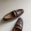 Zapatos de Estilo Británico con Tacón Bajo y Suela Blanda para Mujer, Piel de Vaca Lavada, Nuevo Estilo Otoño 2026, Mocasines sin Cordones para Mujer, Caña Baja