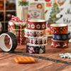 6 rolos de papel de Natal criativo, conjunto de fitas para diário, material de renda de desenho animado DIY, fita adesiva decorativa para diário