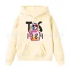Sudadera con Capucha de Color Sólido Estampada con Letras Primavera y Otoño Ropa de Forro Polar para Niños con Bolsillo Top con Logo Fijo