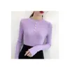 Outono Inverno Novo 2026 Suéter Pulôver Elegante de Gola Meia-Alta Feminino Slim Fit Malha Camada Base Manga Longa Roupa Íntima Top