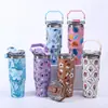 Copo de Gelo Série Nova de Flores Personalizado de Alta Aparência Aço Inoxidável 304 Copo Térmico para Duas Bebidas Copo de Água de Bolsa