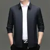Chaqueta de Negocios para Hombre con Cuello de Solapa, Seda de Leche, Estilo Ejecutivo, Nuevo Modelo Primavera 2026, Chaqueta para Hombres de Mediana Edad, Abrigo de Papá