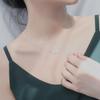 S925 Colar de Prata Colar Feminino Cadeia de Clavícula Estilo Coreano Simples Japonês e Estilo Coreano All-match Heartbeat Pingente Acessórios Verão Longo