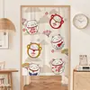 [Gato] Cortina de Puerta de Cocina Cortina Divisoria Sin Taladro Cortina para Dormitorio Baño Inodoro Cortina Colgante para el Hogar Flor de Seda
