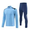 Conjunto de Treino de Futebol com Pulôver Meio-Zíper, Uniforme Liso de Manga Longa para Jogo de Primavera e Outono, Roupa Esportiva de Tricô Feita Sob Medida