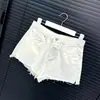 [em estoque] Shorts VC Feminino Verão Cintura Alta Novo Perna Larga Slim Calça Modelo A Jeans Rasgado Street