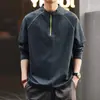 Nueva Camiseta de Manga Larga para Hombre Estilo Montaña para Ciclismo y Senderismo al Aire Libre, Camiseta Deportiva de Secado Rápido de Marca de Tendencia Ins para Hombre de Primavera y Otoño con Media Cremallera