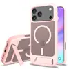 Funda Magnética 2 en 1 Adecuada para iPhone 17/18 Pro Max con Soporte y Textura Similar a la Piel Funda para Teléfono 17/16E
