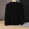 Suéter de cachemira para bebé, cuello alto medio para hombre, color liso, casual de negocios, manga larga, cuello medio, camiseta interior de punto de lana