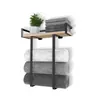 Estante para Toallas de Baño Transfronterizo con Ganchos, Estante de Almacenamiento para Baño Montado en la Pared, Estante para Toallas Montado en la Pared, Barra para Toallas con Tabla de Madera