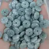 Jadeíte azul água de Mianmar 10mm pequenas contas soltas em formato de flor, joias e acessórios de jade para DIY, contas soltas de jade em formato de flor