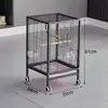 Gaiola Pequena para Papagaio Estilo Villa de Luxo com Rodas, Gaiola Móvel para Mainá para Uso Doméstico, Gaiola de Ferro à Prova de Salpicos para Pássaros