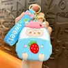 Bolsa de Monedas con Tema de Fresa Transfronteriza Llavero Bolsa de Almacenamiento Estuche para Auriculares Colgante Llavero de Coche Pequeño Regalo Al por Mayor
