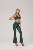 Moda Europeia e Americana Mais Vendida Amazon Sereia Multicolor Escama de Peixe Calças Flare Modelagem Justa Versátil para Todas as Ocasiões Calças Casuais