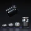 Juego de Té de Viaje Zisha Hanmei Taza Rápida Portátil Tetera Seis Tazas Juego de Té Portátil para Uso en Exteriores