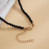 Muestra Personalizada Moda Europea y Americana Transfronteriza Cadena Sencilla Bohemia para Clavícula Cuentas de Arroz Perla Blanca y Negra Collar de Perlas