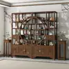 Estante Antiguo Estante para Juego de Té Gabinete de Exhibición de Entrada Madera Maciza Gabinete de Múltiples Tesoros Mampara Estilo Chino Nuevo Estante de Almacenamiento para Sala de Estar Sala de Té