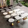 Mesa de negociação espessa, quarto de hotel para alugar, restaurante de fast food, conjunto de mesa e cadeira para milk tea e lanches, café, mesa quadrada pequena na cor ardósia