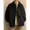 Otoño e Invierno 2024 Nueva Moda Coreana Holgada Duffy Guapo Tendencia Marca Chaqueta para Hombre de Alto Sentido Abrigo Corto de Lana