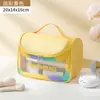 Neceser Impermeable Personalizado de Gran Capacidad, Almacenamiento de Cosméticos de Viaje, Neceser de PVC Semitransparente Conveniente de Gama Alta