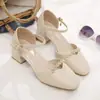 Sandalias de mujer transfronterizas de comercio exterior, nuevos zapatos de tacón alto para primavera y verano, zapatos de verano para mujer de moda para exteriores para combinar con faldas, zapatos de vestir individuales antideslizantes para estudiantes