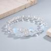 Verano Fresco Blanco Cristal Azul Cristal Pulsera Pequeña Fresca y Exquisita de Bola Exquisita de Lujo Ligero Pulsera para Regalo de Novias