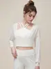 Top de Ropa de Yoga de Alta Gama Yidi, Cubierta Deportiva de Secado Rápido de Manga Larga para Entrenamiento de Pilates y Fitness (Bustier No Incluido)