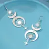 Personalidad Creativa Estrella Ins Luna Moda Femenina Pendientes de Borla Europeos y Americanos Pendientes de Moda