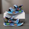 Sandálias de Menino Verão 2025 Novo Desenho Animado Sapatos Casuais Infantis Sapatos Esportivos de Praia Infantis Médios e Grandes Sapatos de Menino Modernos
