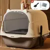 Bandeja sanitaria para gatos transfronteriza, extragrande, totalmente cerrada, inodoro para gatos de plástico anti-derrames, bandeja sanitaria plegable para gatos, venta al por mayor desde el fabricante