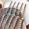 Pulseira de Relógio de Quartzo em Forma de Leque Cravejada com Diamantes Modelo Novo Cross-Border Goldie À Prova d'Água Elegante Versátil para o Trabalho Deslocamento Diário Relógio Feminino