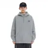 Sudadera con Capucha y Media Cremallera Estilo Americano para Hombre y Mujer 2025 Nueva Ropa de Pareja Estilo Japonés Chaqueta Casual Azul Marino Gris Albaricoque