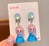Aretes para Niñas, Clip para Oreja, Aretes Indoloros para Niñas Perforadas, Joyería de la Princesa Elsa, Lindos Aretes de Juguete para Niñas Pequeñas