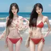 Vacaciones en Tailandia Bikini Dividido Chica Sexy Caliente Rayado Simple Pantalones Cortos Sueltos Traje de Baño para Piscina Caliente Playa para Mujeres