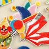 Parche Bordado Autoadhesivo Tema Payaso de Circo Etiqueta Bordada Parche DIY para Ropa Bolsa Accesorios Parche Tela Parche