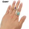 Anillo Mr034 Estilo Palacio Retro Europeo y Americano Forma de Ojo Piedra Preciosa Colorida Lapislázuli Adorno con Piedra Brillante Circonita